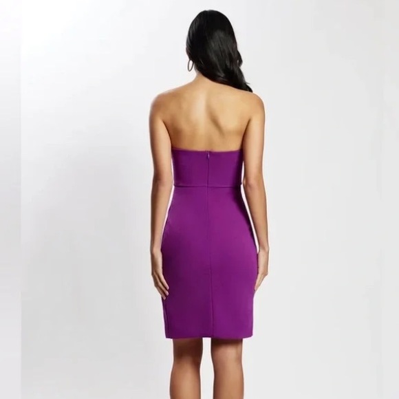 Meshki Rachel Crepe Bandeau Thigh Split Mini Dress - Picture 2 of 5